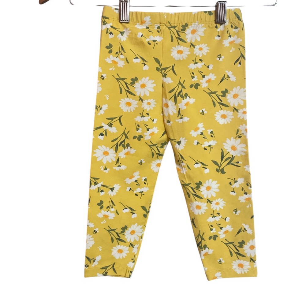 The Children’s Place Yellow Floral Cropped Leggings Girls 5/6